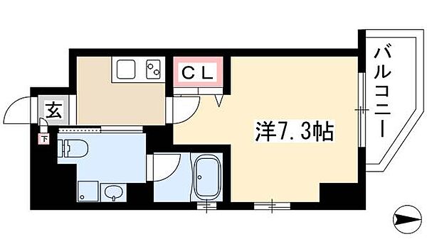 カレント今池 ｜愛知県名古屋市千種区仲田2丁目(賃貸マンション1K・9階・24.32㎡)の写真 その2