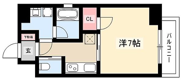 NNS121 ｜愛知県名古屋市西区則武新町3丁目(賃貸マンション1K・6階・26.71㎡)の写真 その2