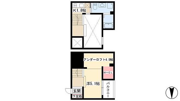 タウリス ｜愛知県名古屋市中村区北畑町2丁目(賃貸アパート1K・2階・22.34㎡)の写真 その2