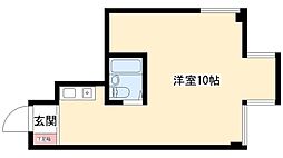 ザ・エステートパレス 4階1Kの間取り