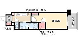 グランドソレイユ名駅 13階1Kの間取り