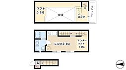 White Hills East 2階1LDKの間取り