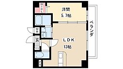 アースヒル東白壁 5階1LDKの間取り