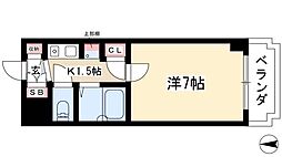 SLR吹上 5階1Kの間取り