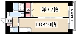シェソワ八社 4階1LDKの間取り