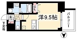 プレサンス上前津リラシス 10階ワンルームの間取り