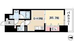 ジェネラーダ 6階1DKの間取り