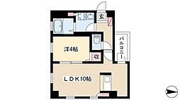 ロイヤルレジデンス高畑 3階1LDKの間取り