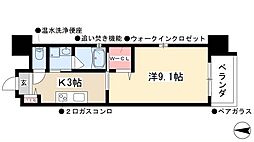 Grand Vrio Fukiage 4階1Kの間取り