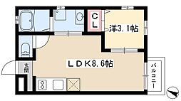 Le Gioieささしまライブ駅 3階1LDKの間取り