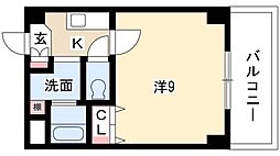 ライフステージ花の木 3階1Kの間取り
