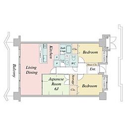 ISM東別院(旧:シティライフ東別院) 7階3LDKの間取り