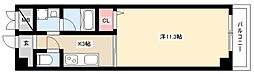 グランデージ則武 10階1Kの間取り