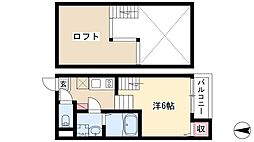 フレグラントオリーブ名城公園 1階1Kの間取り