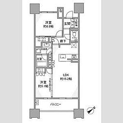 ザ・パークハウス名古屋ディライトスクエア 6階2LDKの間取り