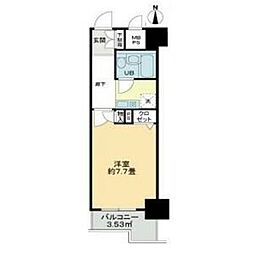 ライオンズマンション名駅西 3階1Kの間取り