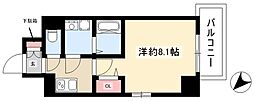 エスリード名古屋東別院 8階1Kの間取り