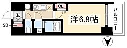 プレサンス名古屋駅ゲート 11階1Kの間取り