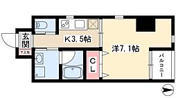 Para　Hero’s 2階1Kの間取り