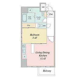 レジディア久屋大通II 4階1LDKの間取り