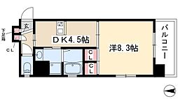 Grand E’terna名古屋鶴舞 5階1DKの間取り