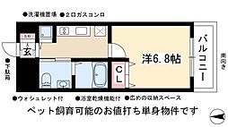 ラ・ヴィ・アン・ローズ 5階1Kの間取り