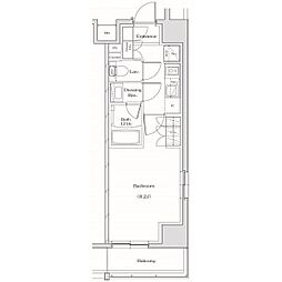 ザ・パークハビオ名古屋松原 11階1Kの間取り