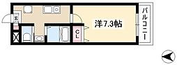 A・City東岸 4階1Kの間取り