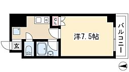 ラ・コール栄5 4階1Kの間取り