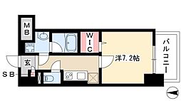 ル　ディアマン 11階1Kの間取り