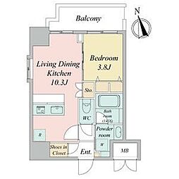 スプランディッド大須門前町 13階1LDKの間取り