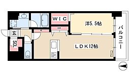 スリーアイランドタワー名駅北 7階1LDKの間取り