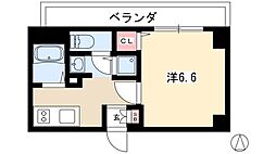 プレミアムコート名古屋金山インテルノ 9階1Kの間取り