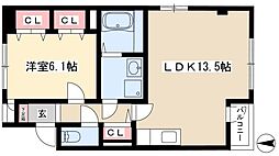 コンフォート A・N 4階1LDKの間取り
