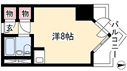 栄マンションＳ棟 6階ワンルームの間取り