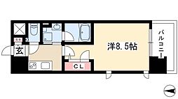 セレニティー大須 8階1Kの間取り