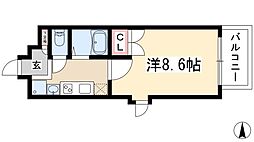 パルティール今池アネックス 12階1Kの間取り