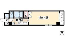 HF久屋大通レジデンス 6階1Kの間取り