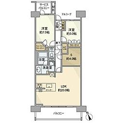 キャパシティ 9階2SLDKの間取り