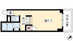 グランステージ千種 3階ワンルームの間取り