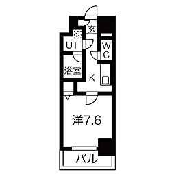 LAPIS　TWOLES 8階1Kの間取り