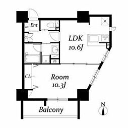 Gramercy Shiromi-dori 12階1LDKの間取り