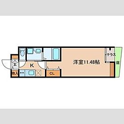 郷前町2丁目マンション 1階1Kの間取り