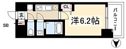 プレサンス太閤通駅前デュプル 4階1Kの間取り