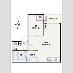 Jack kinjoI 3階1LDKの間取り