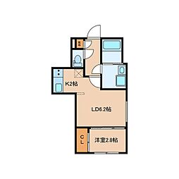quador今池EAST 4階1LDKの間取り