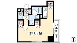 カスタリア栄 3階ワンルームの間取り