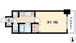 プレサンス名古屋駅前グランヴィル 5階1Kの間取り