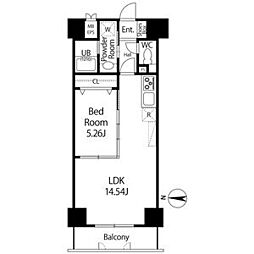 GRANDUKE正木 3階1LDKの間取り