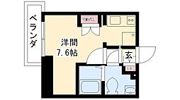 ライブコート丸の内 3階ワンルームの間取り